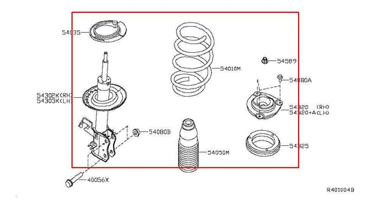 2015-2019 Nissan Sentra SL Front Right Side Shock Strut Absorber E43024AF0A OEM - Alshned Auto Parts