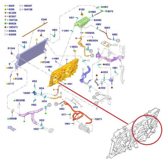 21-26 Ford Expedition MAX XLT Engine Cooling 5-Blade Fan Motor ML3Z-8C607-H - Alshned Auto Parts