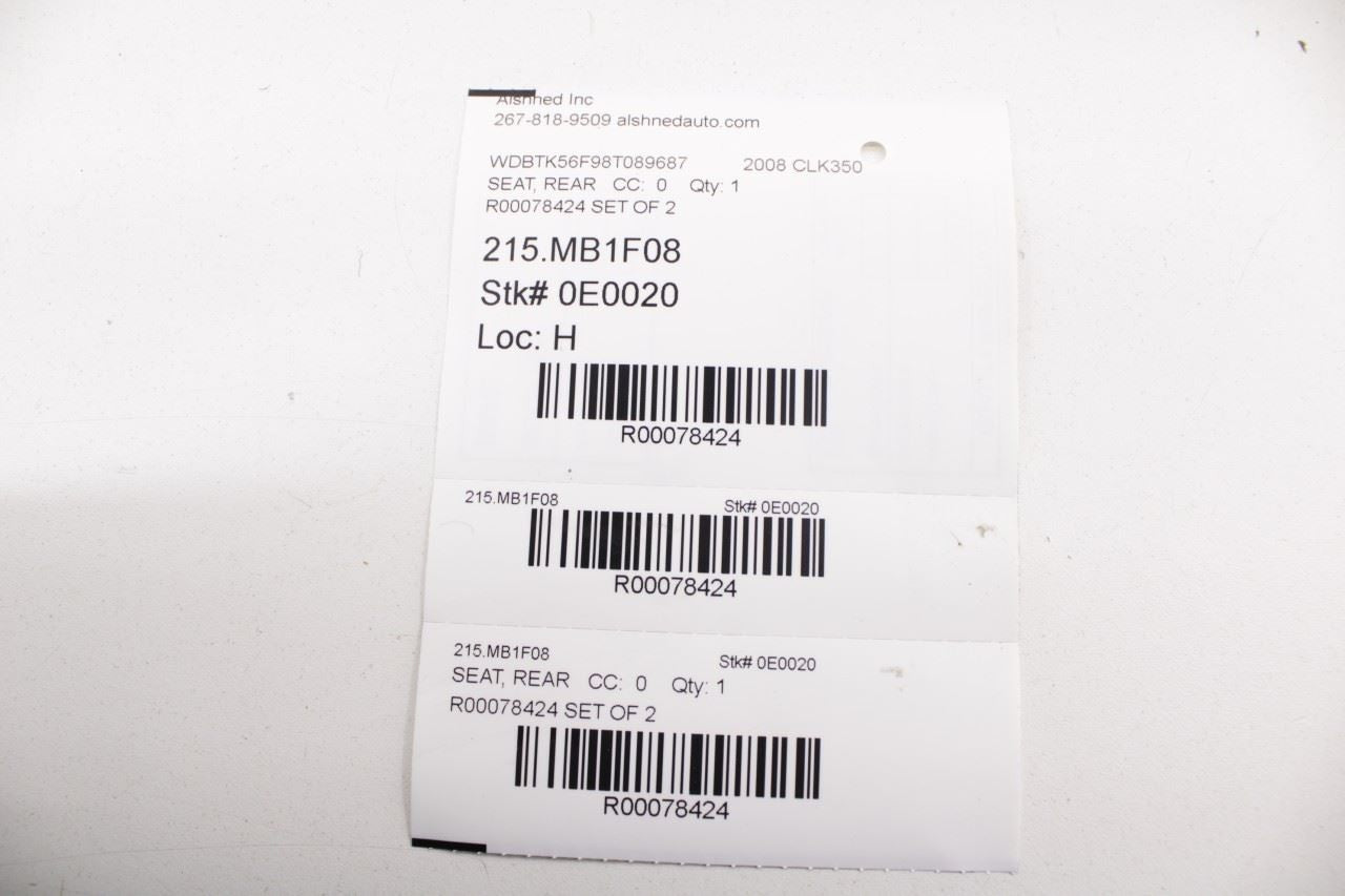 06-09 Mercedes-Benz CLK 350 Rear Right Left Side 2nd Row Seat Lower Cushion Set - Alshned Auto Parts
