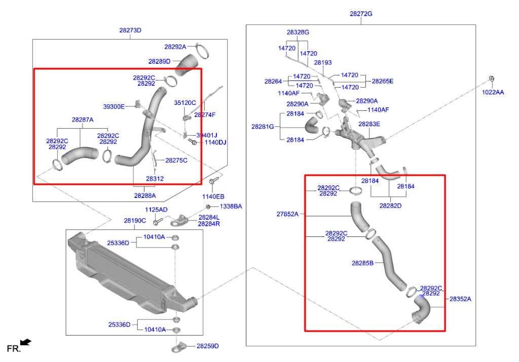2018-23 Kia Stinger GT2 AWD 3.3L Intercooler Outlet and inlet Hose Pipe Tube Set - Alshned Auto Parts