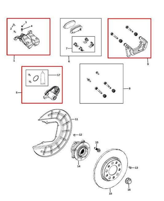 2014-2022 Jeep Cherokee Limited Rear Right and Left Side Brake Disc Caliper - Alshned Auto Parts