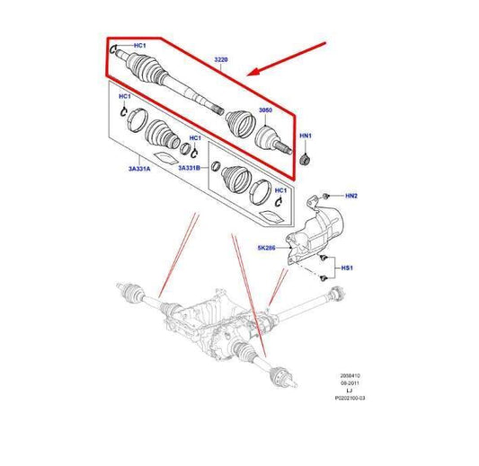 03-12 Land Rover Range Rover 4.2L Front LH Driver Side Axle Shaft IED500032 OEM - Alshned Auto Parts