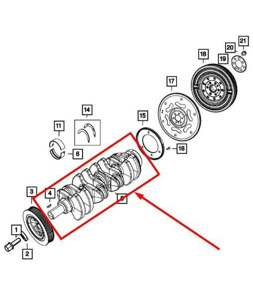 2017-2022 Jeep Compass Latitude 2.4L Engine Motor Crankshaft 95K 5047374AC OEM - Alshned Auto Parts