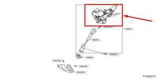 2014-2019 Nissan Rogue 2.5L Steering Column Assembly 48810-4BA5C OEM - Alshned Auto Parts