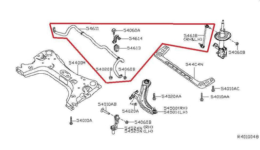 2013-19 Nissan Sentra SL FWD Front Stabilizer Sway AntiRoll Bar 546114AF2A OEM - Alshned Auto Parts