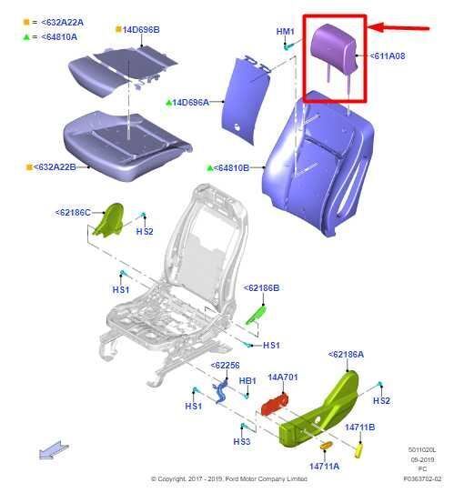 2017-2020 Ford F150 FR Right / Left Side Seat Headrest Cloth JL3Z-96611A08-A OEM - Alshned Auto Parts