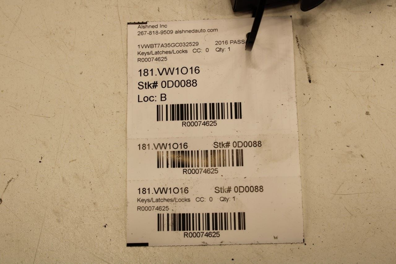 2012-19 Volkswagen Passat SE 1.8L Front Hood Bonnet Lock Latch w/ Release Cable - Alshned Auto Parts
