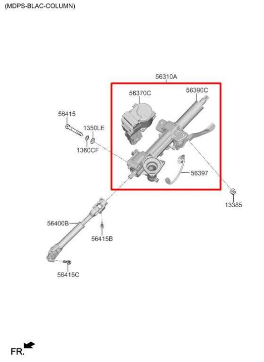 21-24 Kia K5 GTLine AWD Steering Column w/ Power Regulator Motor 56300L3220 OEM - Alshned Auto Parts