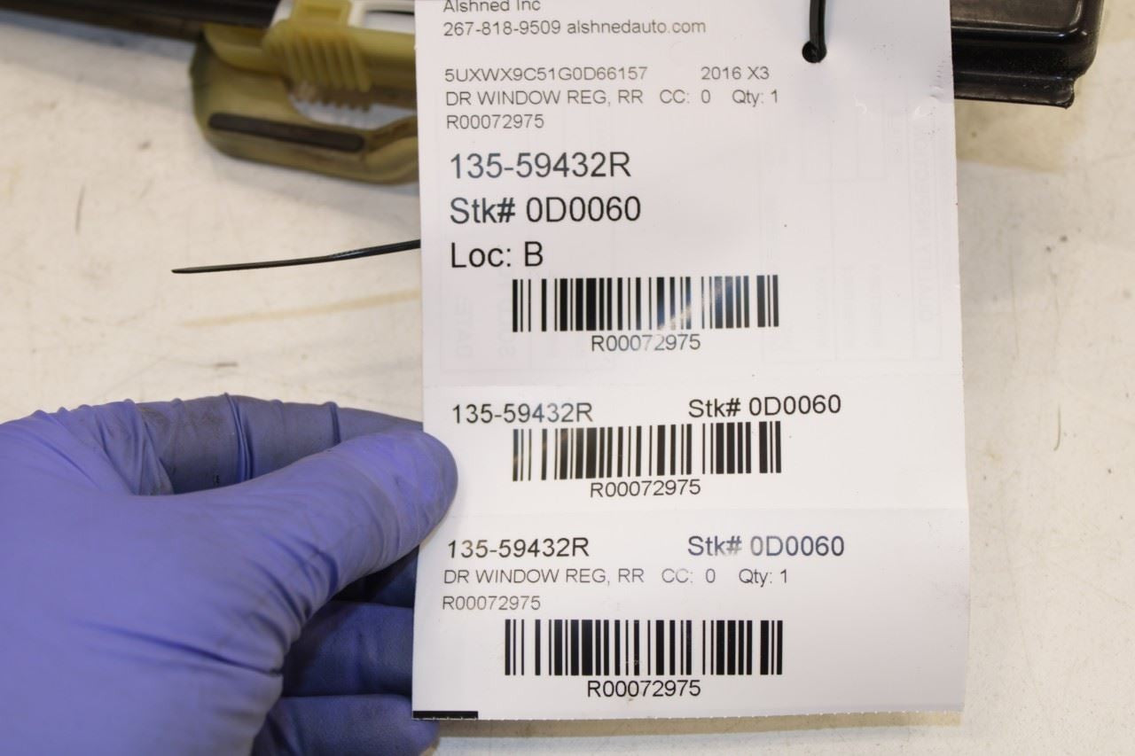 20112017 BMW X3 xDrive28i Rear Right Door Window Regulator w/ Motor 51357355640 - Alshned Auto Parts