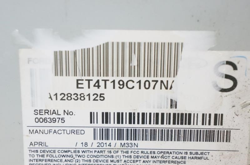 2014-2015 Lincoln MKX Radio Receiver AM FM CD ET4T19C107NA OEM - Alshned Auto Parts