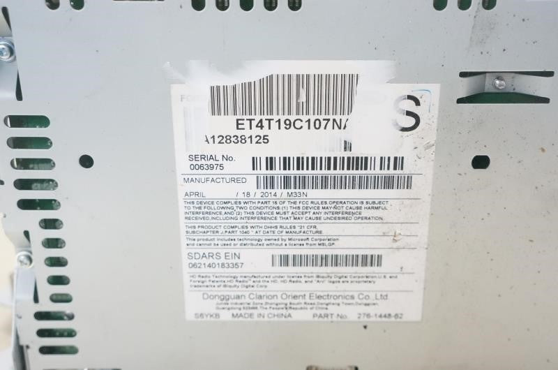 2014-2015 Lincoln MKX Radio Receiver AM FM CD ET4T19C107NA OEM - Alshned Auto Parts