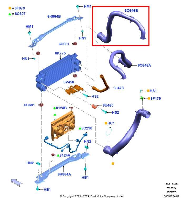 22-26 Ford Expedition MAX XLT 3.5L Intercooler Upper Hose Tube NL34-6C640-BA OEM - Alshned Auto Parts