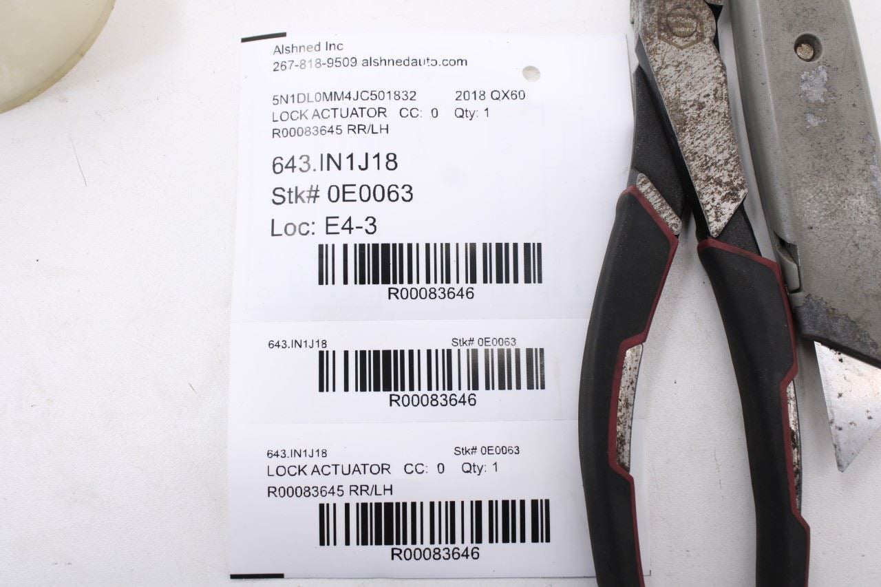 2014-20 Infiniti QX60 Rear Left Driver Side Door Lock Latch Actuator 82501-3JA0B14