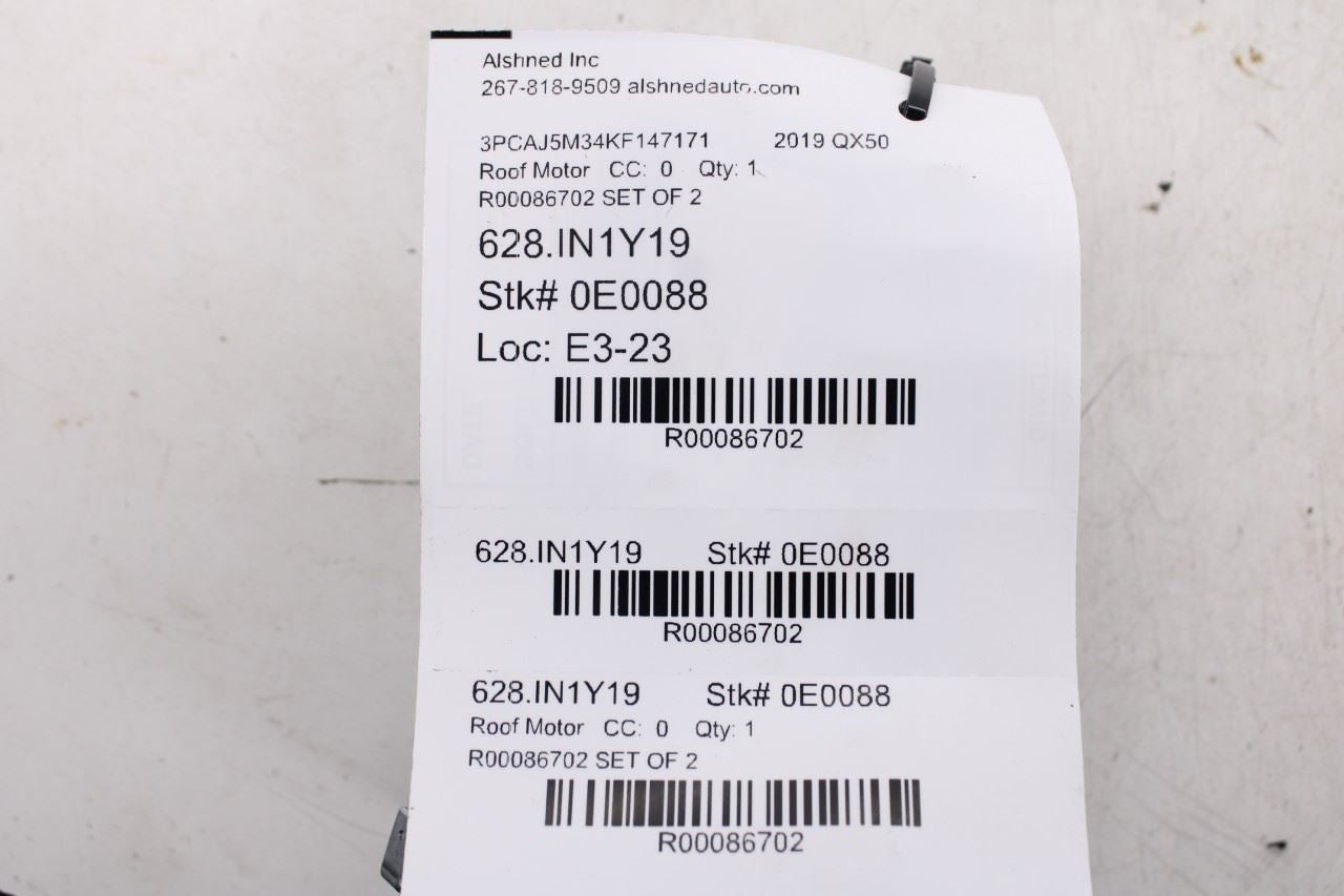 2019-25 Infiniti QX50 Essential Roof Power Sliding Glass Sunroof Motor Set of 210