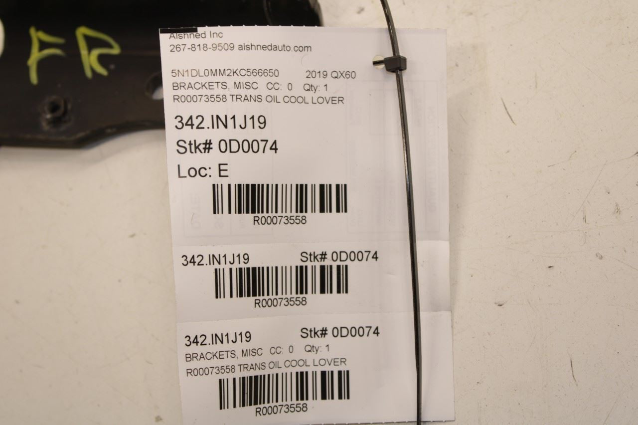 14-20 Infiniti QX60 Pure FR LH Transmission Oil Cooler Lower Bracket 21613-3JA0B - Alshned Auto Parts