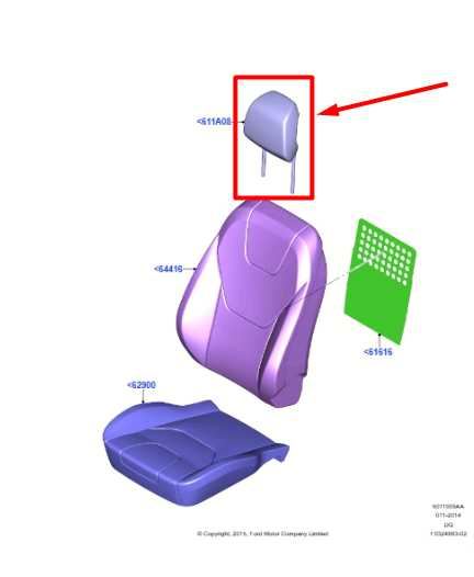 2015-2019 Ford Edge Front Left or Right Side Seat Headrest FT4Z-58611A08-BH OEM - Alshned Auto Parts