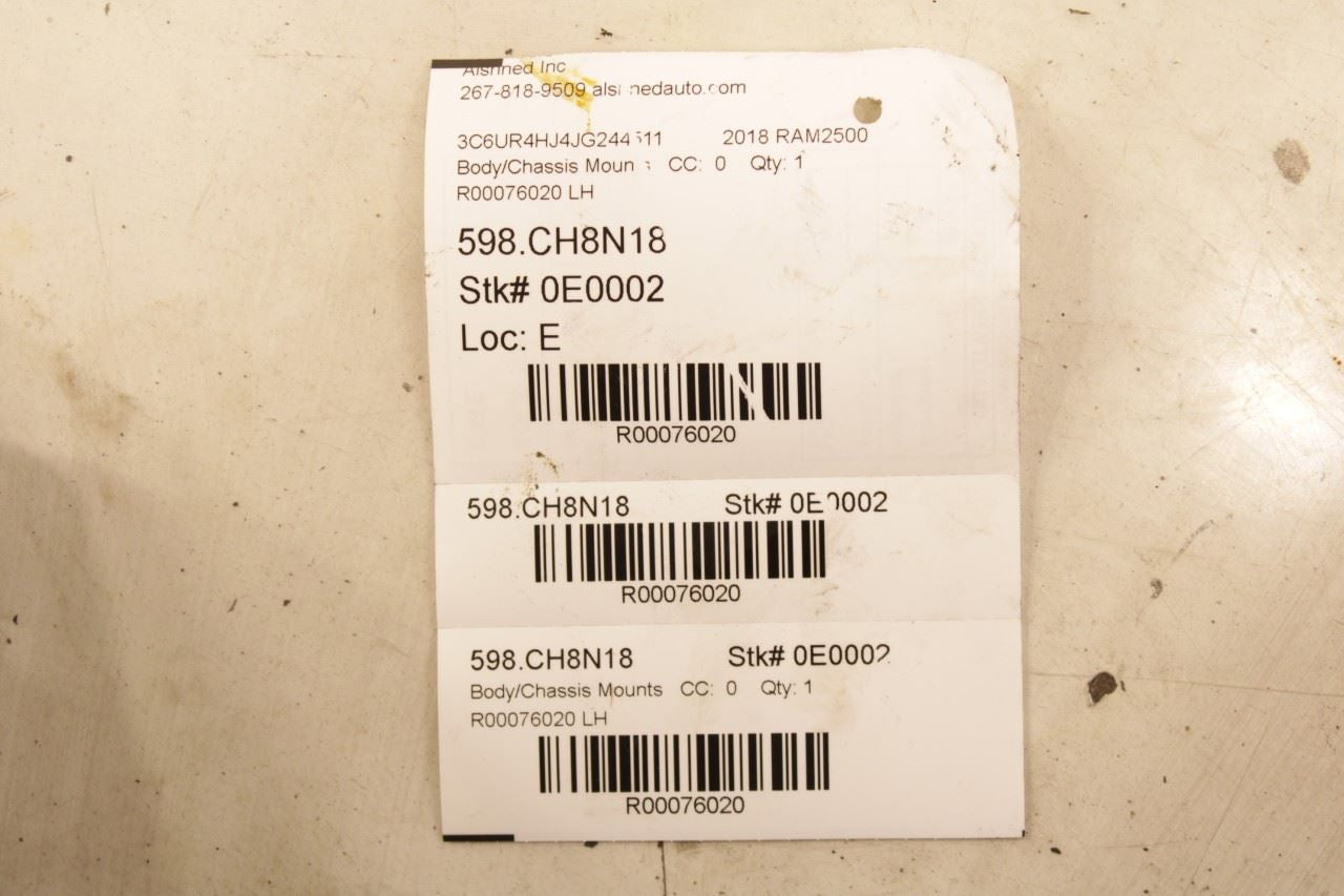 14-18 RAM 2500 Crew Cab Tradesman 6.4L 4x2 LH Side Body Hold Down Cushion Set 4 - Alshned Auto Parts