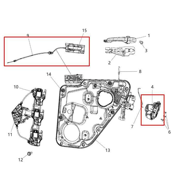 13-15 Jeep Grand Cherokee Overland Rear Left Door Lock Latch Actuator w/ Handle - Alshned Auto Parts