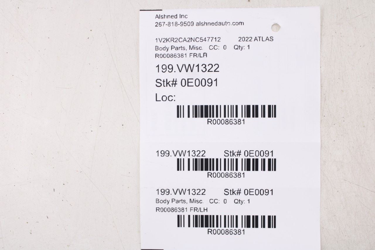 2018-2025 Volkswagen Atlas SE Front Left Door Window Belt Molding 3CN837475A2MG - Alshned Auto Parts