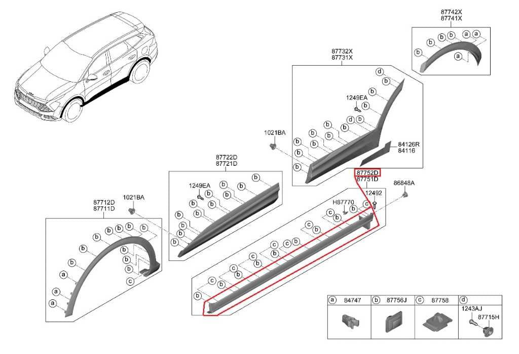 23-25 Kia Sportage Hybrid EX Right Side Rocker Panel Molding 87752P1000 *ReaD* - Alshned Auto Parts