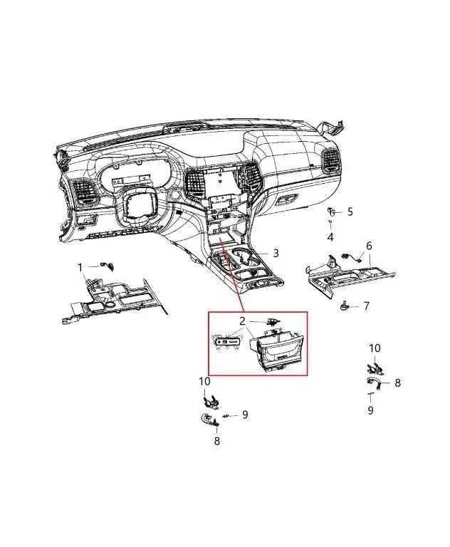 2014-15 Jeep Grand Cherokee Limited Center Dash Lower Drawer Storage X90020201DL1
