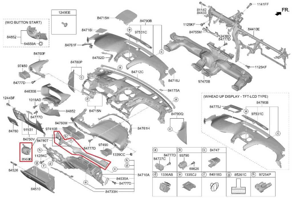 2021-2023 Hyundai Santa Fe SEL Dash Lower Bezel Trim Cover w/ Start Stop Button1