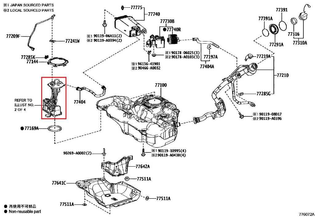 2022-2025 Toyota Corolla LE 2.0L In Tank Fuel Pump Assembly 77020-0A120 OEM1