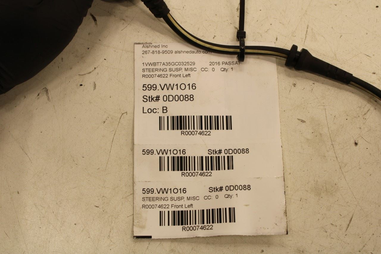 12-22 Volkswagen Passat SE Front Driver Left Side ABS Speed Sensor Wire Harness - Alshned Auto Parts