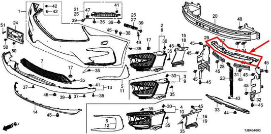 2019-2025 Acura RDX SH-AWD Front Bumper Center Radiator Core Support Beam - Alshned Auto Parts