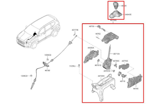 2019-20 Hyundai Santa Fe SEL 2.4L Automatic Transmission Gear Shifter Lever Knob - Alshned Auto Parts