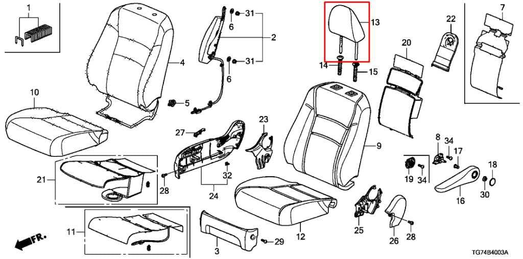 2016-21 Honda Pilot EXL-N Front Right or Left Side Seat Headrest 81140-TG7-A51ZC - Alshned Auto Parts