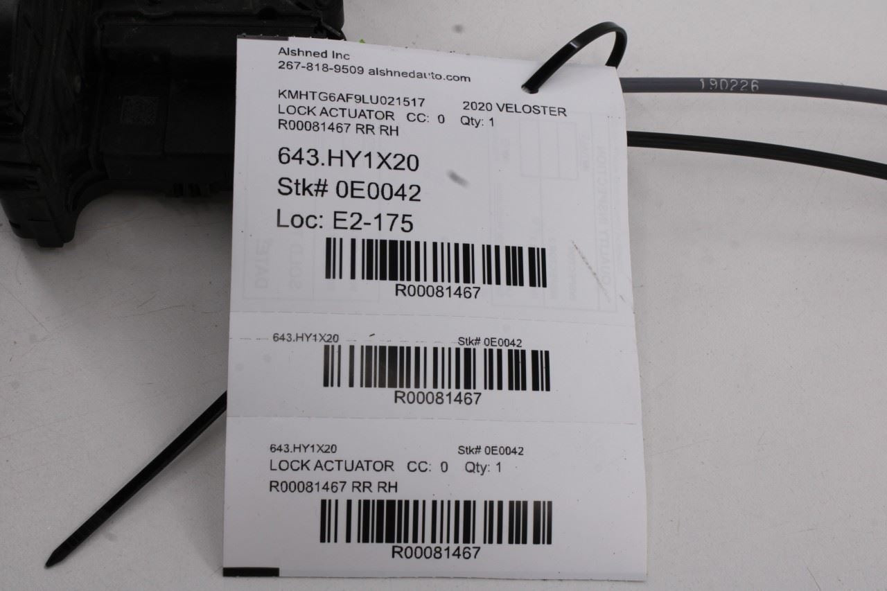 2019-2021 Hyundai Veloster Rear Right Passenger Side Door Lock Latch Actuator12