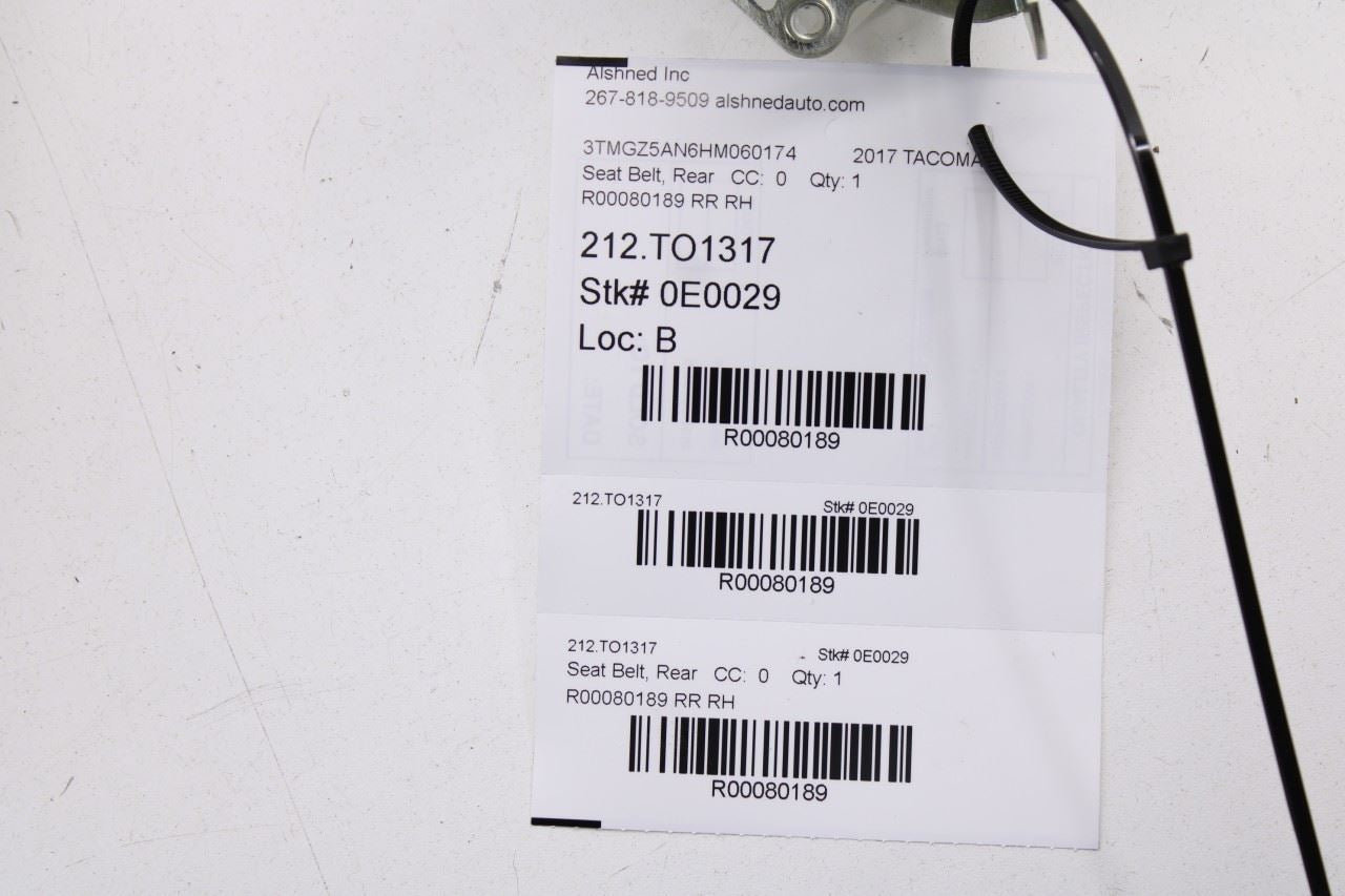15-23 Toyota Tacoma Limited 3.5L 4WD Rear Right Side 2nd Row Seat Belt Retractor - Alshned Auto Parts