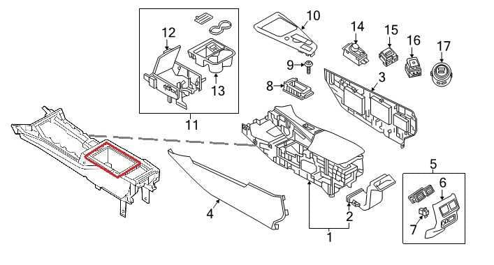 19-25 Infiniti QX50 Luxe Center Floor Console Storage Bin Compartment 18040330X - Alshned Auto Parts