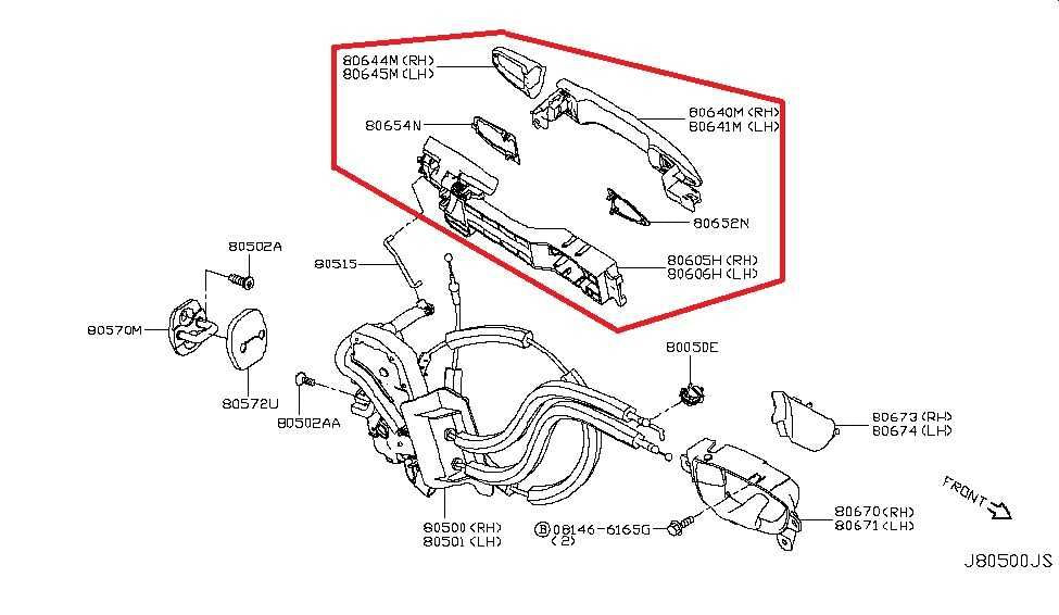 15-24 Infiniti Q50 Premium Front Right Side Door Exterior Handle 80640-4GA9A OEM - Alshned Auto Parts