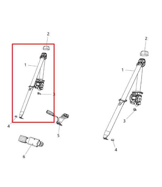 11-18 Jeep Wrangler Sport 2dr Rear Passenger RH Side 2nd Row Seat Belt Retractor - Alshned Auto Parts
