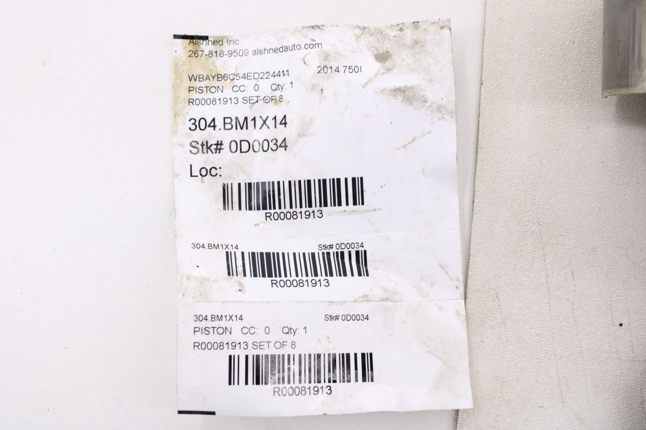 13-15 BMW 750i xDrive 4.4L Twin Turbo Engine Piston with Connecting Rod Set of 815