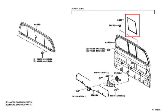 2016-23 Toyota Tacoma SR5 Double Cab 3.5L Rear Back Window Center Sliding Glass - Alshned Auto Parts