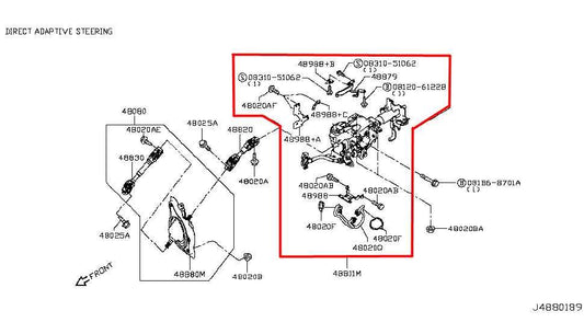 2015-2018 Infiniti Q50 Premium 3.0L RWD Steering Column Assembly 48811-6HA1A OEM - Alshned Auto Parts