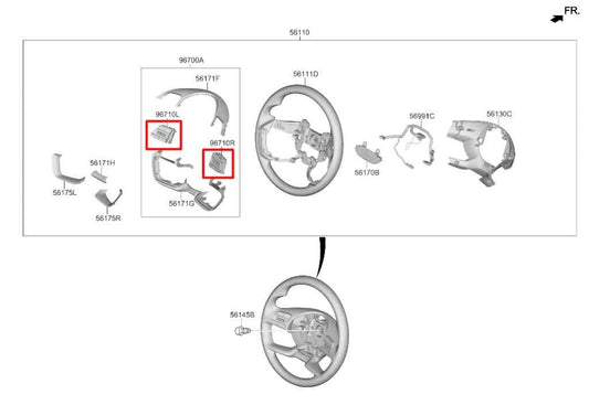24-25 Hyundai Elantra SE Steering Wheel Cruise Control and Multi Switch Buttons - Alshned Auto Parts