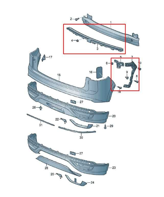 2021-25 Volkswagen Atlas SE Rear Bumper RH LH Side and Center Mount Bracket Set - Alshned Auto Parts