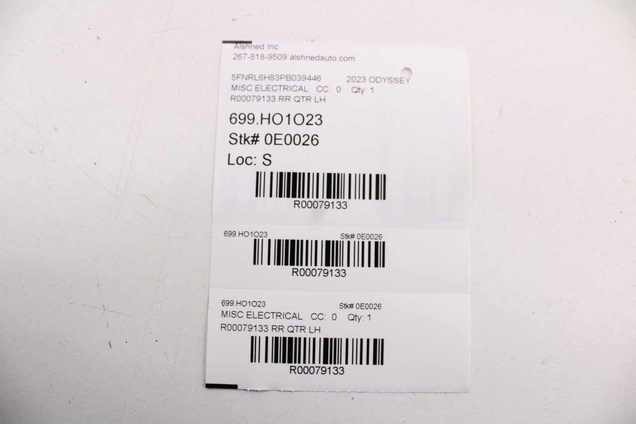 21-26 Honda Odyssey Touring Rear 3rd Row Left Charger Unit USB 39113-THR-A311-M1 - Alshned Auto Parts