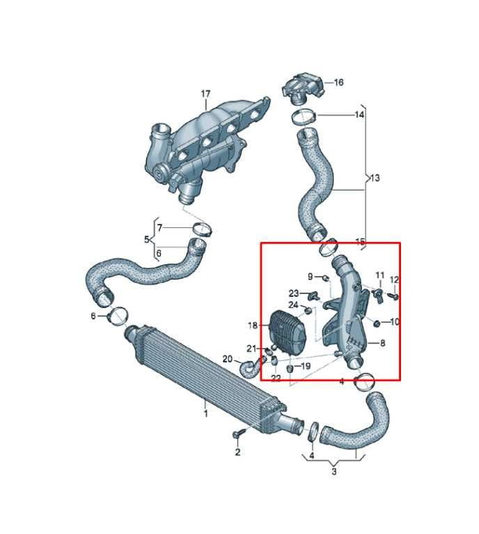 2011-17 Audi Q5 Premium 2.0L Intercooler Boost Pressure Hose w/ Silencer Damper1