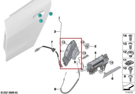 2023-2025 BMW 430i Gran Coupe xDrive Rear Right Side Door Lock Latch Actuator - Alshned Auto Parts