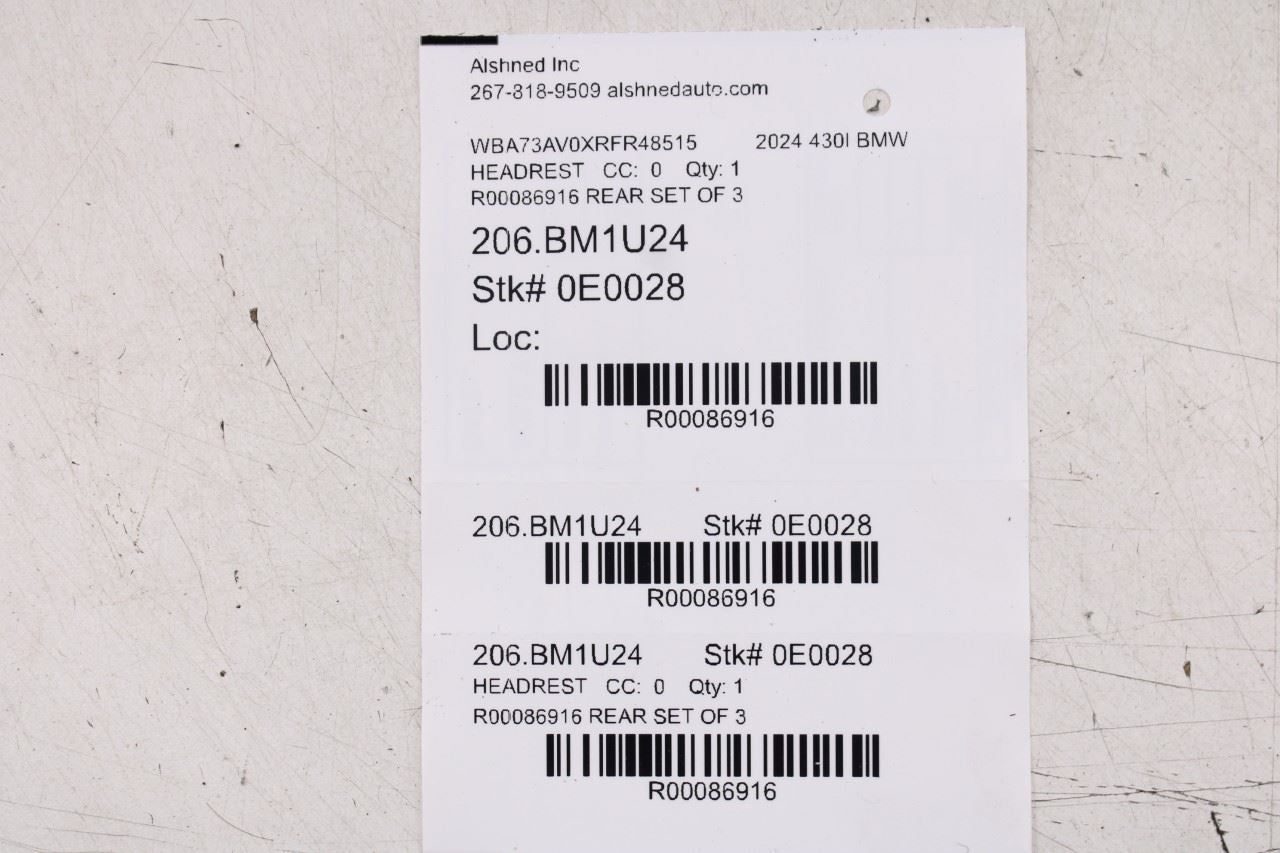 23-25 BMW 430i xDrive Gran Coupe Rear RH LH and Center 2nd Row Seat Headrest Set13
