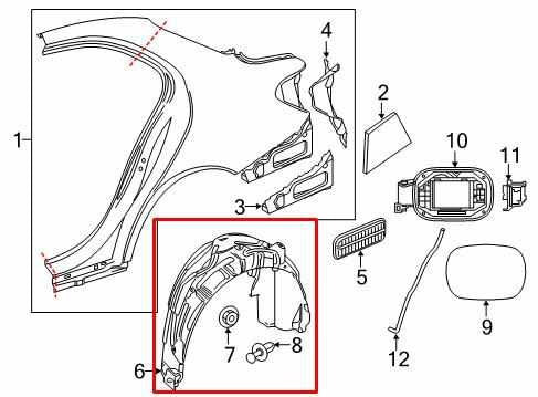 2015-21 Mercedes-Benz C300 4Matic Rear Left Side Wheelhouse Liner Splash Shield1