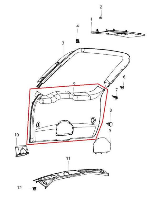 11-26 Dodge Durango SXT Rear Interior Liftgate Lower Trim Cover Panel 5LE61DX9AD1