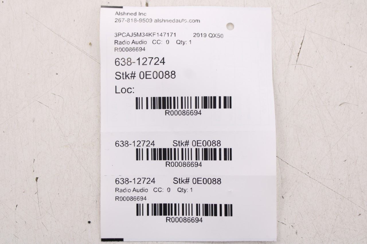 2019-2020 Infiniti QX50 ESSENTIAL Bose Sound System Amplifier Amp 28061-5NZ2C16