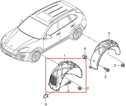 2011-18 Porsche Cayenne S Front Left Side Wheelhouse Liner Splash Shield *ReaD* - Alshned Auto Parts