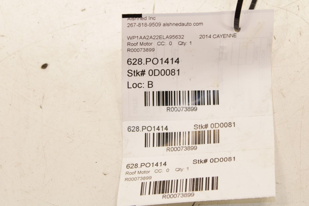 2011-2018 Porsche Cayenne Platinum Rear Sunroof Sun Roof Motor 7P0959591C OEM - Alshned Auto Parts